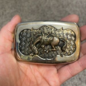 Vintage bucking bull buckle